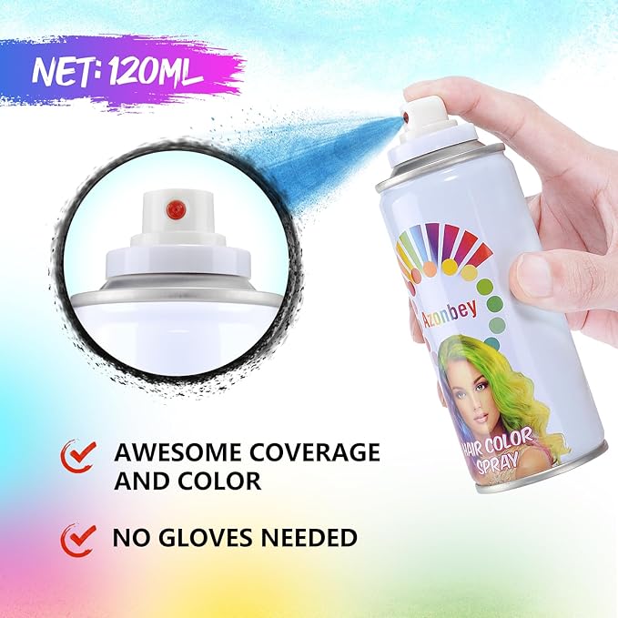 Halloween Hair Spray,Temporary Hair Color Spray for Women Kids Men,Washable Hairspray,Colored Hair Spray,Color Hairspray for Halloween,Party,Cosplay,Christmas Day (01#Blue)