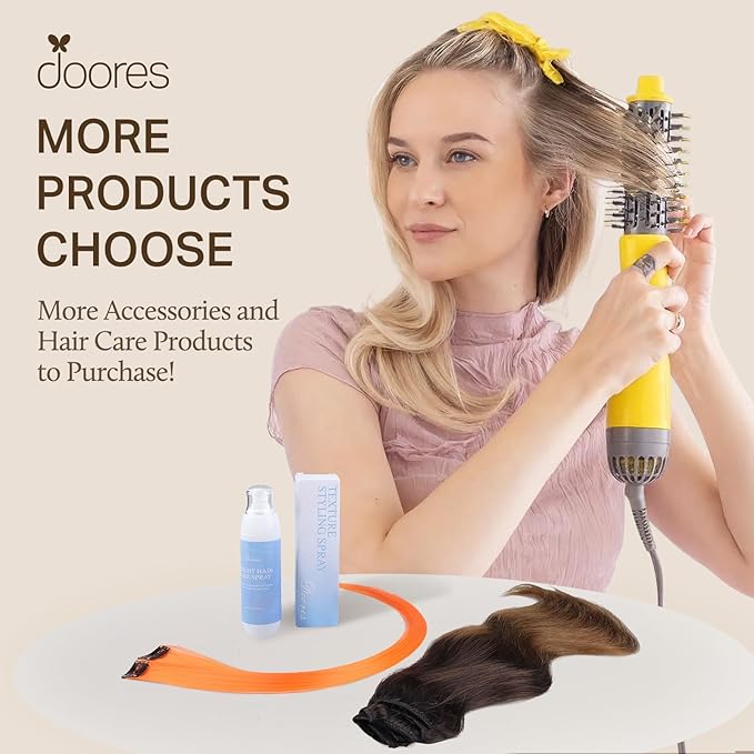 DOORES Hair Extensions Clip in Human Hair, 80g 5pcs Natural Black 20 Inch Clip in Human Hair Extensions Natural Hair Extensions Straight