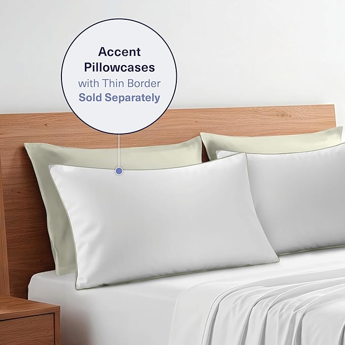 Kickoff Viscose Bamboo Pillowcase, Queen, 100% Organic Hidden Zippered Viscose Bamboo Pillow Case Queen Size, Cooling Pillow Cover for Hot Sleepers (1 Pack, 20"x30", Soft Sage)