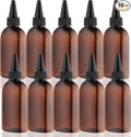 Cosywell Paint Bottles 10Pack 100ml/3.4oz Empty Squeeze Bottles Leak-Proof Refillable Plastic Hair Color Applicator Bottle Paint Storage Containers for Paint Art Crafts Shampoo Liquids(Brown)