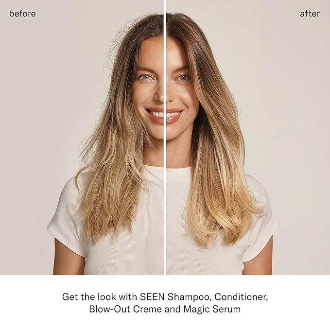SEEN - Blow-Out Creme - Scented - Non-Comedogenic & Blow Out Hair Cream- Reduces Frizz- Heat Protectant- Safe for Sensitive & Acne Prone Skin