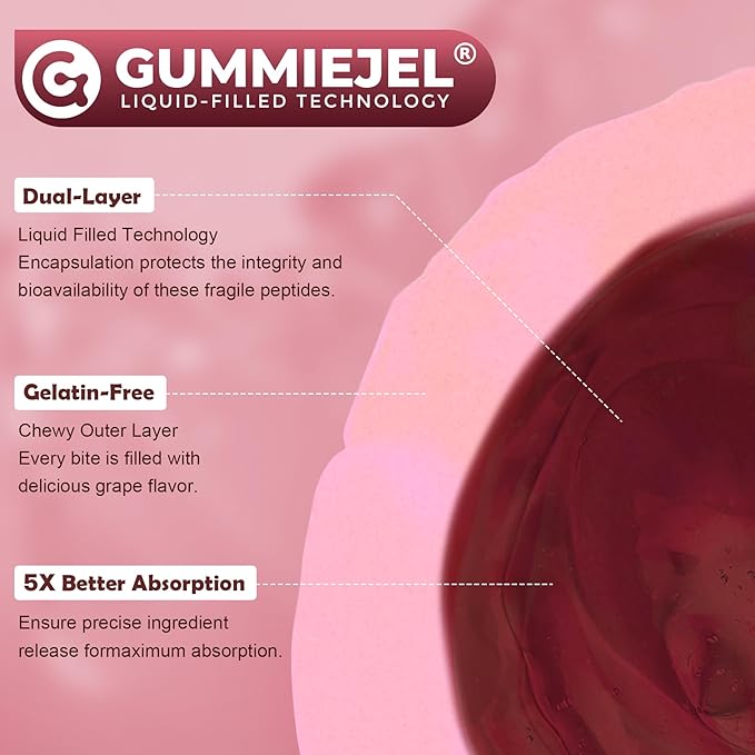 Hydrolyzed Collagen Peptides Gummies for Women & Men, Multi Collagen Type I,II,III,V,X w/ 5000IU Vitamin D3 & Biotin Keratin Hair Vitamin Gummies, Marine Collagen Supplement Gummy - Sugar Free, 60ct