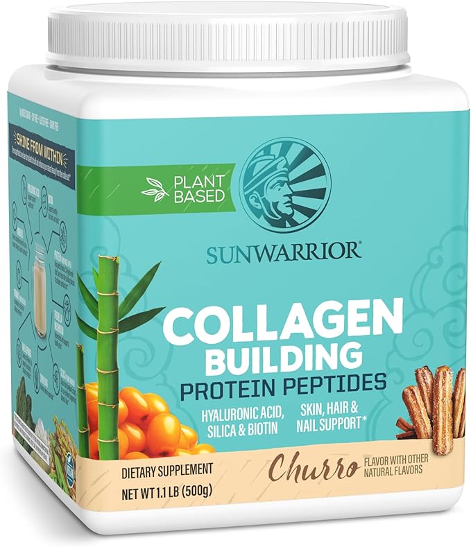 Vegan Collagen Protein Powder for Women Silica Plant Based Collagen Powder Churro Flavor with Vegan Hair Skin and Nails Vitamins Non-GMO No Added Sugar Soy Dairy & Gluten Free (Churro, 20 Servings)