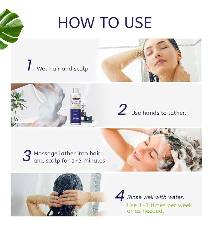 Anti-Fungal Shampoo for Itchy, Dry Scalp – Supports Scalp Health, Helps with Folliculitis, Seborrheic Dermatitis & Scalp Flaking-2 Pack