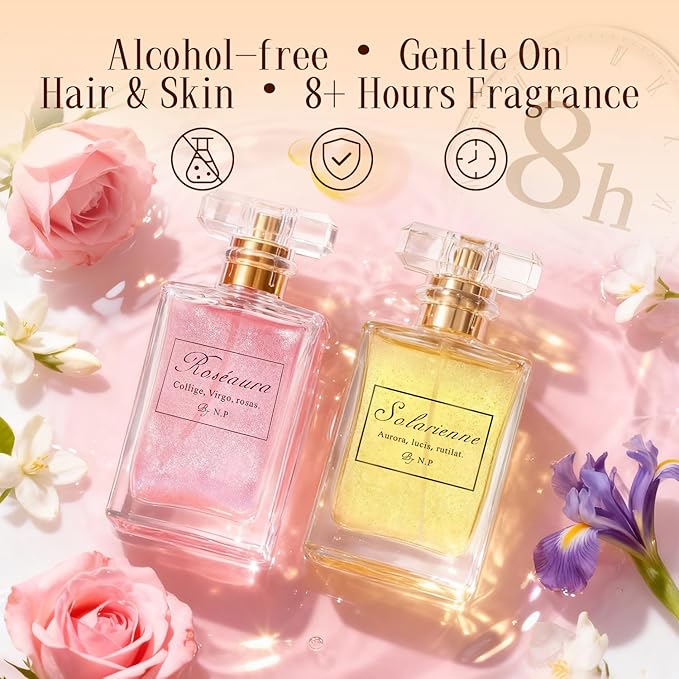 NP NATURES PHILOSOPHY Hair Perfume, Leave-in Hair Serum & Shine Hair Spray for Women, Anti-Frizz, Long Lasting Fragrance, Lightweight Conditioner & Glossier Hair Perfume oils - 2 Pack