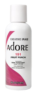 Adore Semi Permanent Hair Color (191 Fruit Punch) | Vegan & Cruelty-Free Pink Hair Dye | No Ammonia, No Peroxide, No Alcohol | 4 Fl Oz (Pack of 1)