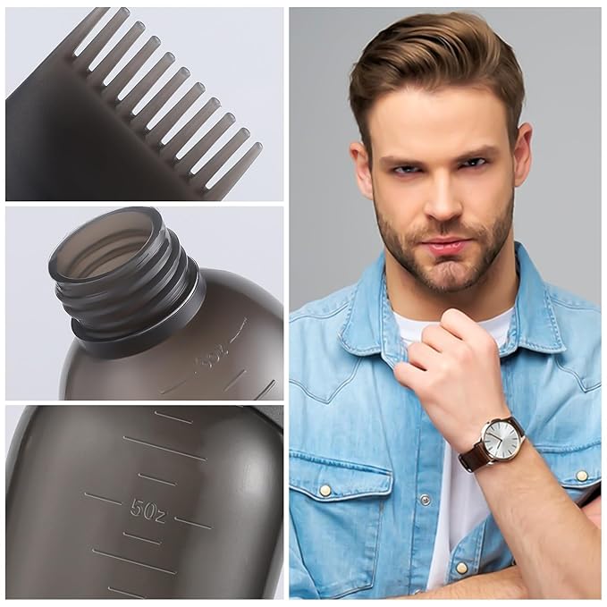 Pimoys Root Comb Applicator Bottle and Continuous Hair Spray Bottle, Hair Oil Applicator Hair Water Mister Oiling Applicator for Dye Hairstyling