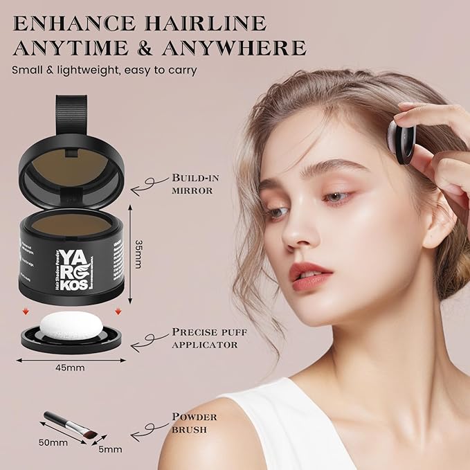 Hairline Shadow Powder, Root Touch Up Powder for Instantly Gray Hair Cover Up, Women Color Root Coverage for Thinning Grey, Mens Roots Concealer for Hair Loss Beard Line, Dark Blonde, #17