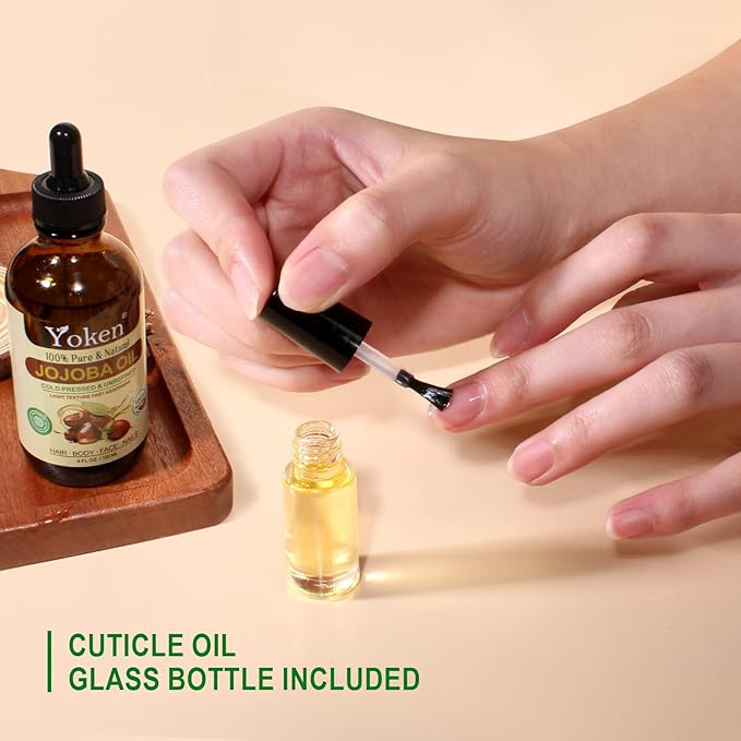 Jojoba Oil 4 fl oz EWG Verified 100% Pure Jojoba Oil Cold Pressed for Skin, Hair, Nails, Cuticles - Unrefined & Hexane Free, Natural Moisturizer Carrier oils Facial Serum for Gua Sha