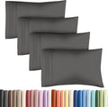 Queen Pillow Cases Set of 4 - Ultra Soft Hotel Quality Pillowcase Covers - Comfy, Cozy & Wrinkle Free - Shrinkage, Stain & Fade Resistant - Machine Washable Pillow Protectors - 4 Piece Set - Charcoal