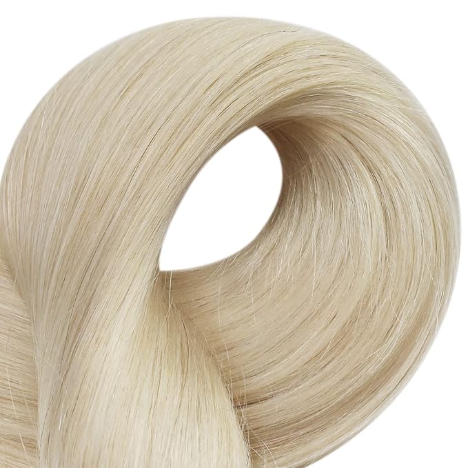 Full Shine Blonde Tape in Hair Extensions Human Hair 20Inch Platinum Blonde Hair Extensions 60 Extensions Human Hair Natural 20pcs 50Grams Glue on Extensions Real Straight Hair for Party