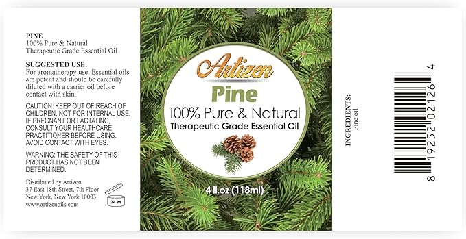 Artizen 4oz Oils - Pine Essential Oil - 4 Fluid Ounces