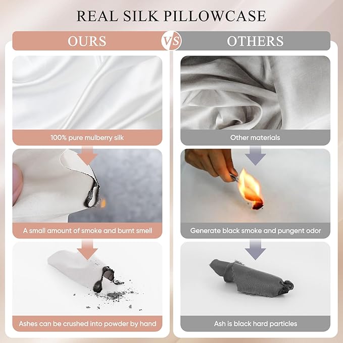 100% Mulberry Silk Pillowcase 22 Momme (SGS Certified) with Free Silk Eye Mask - Luxury Gift-Ready Folded Packaging, Cooling Pillow Cover for Hair & Skin Care (Gold, Standard (1 Pack))