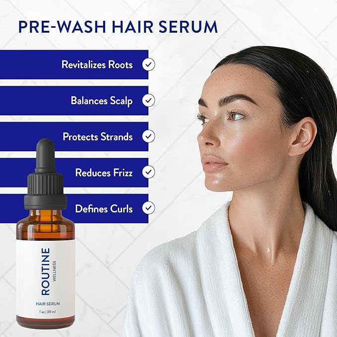 Routine Wellness Bundle - Shampoo and Conditioner Set for Thinning Hair, Two Serums for Scalp Health, Hair Growth Supplement & Hair Mask - Coconut & Vanilla