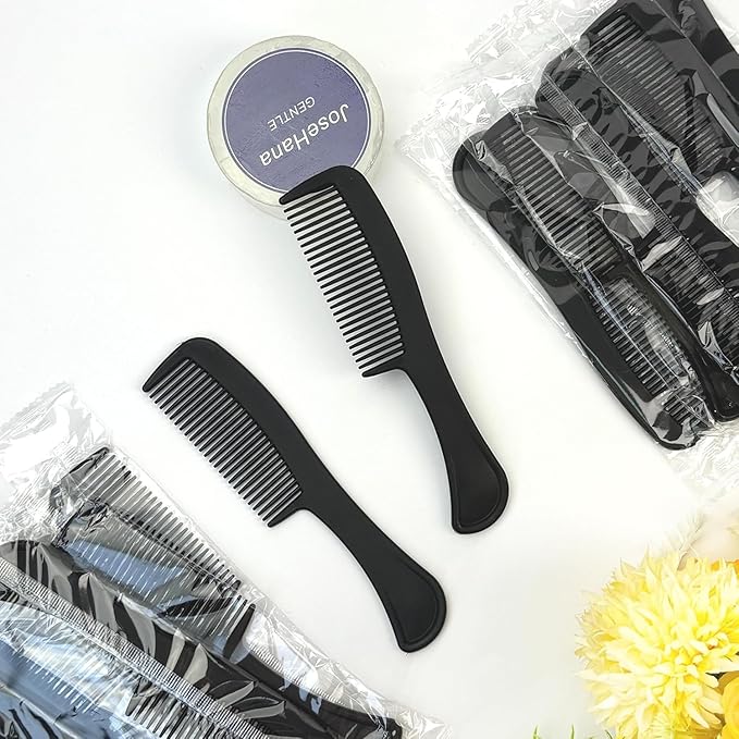 Bulk Hair Combs, Combs Individually Wrapped, Hair Combs in Bulk for Women, Kids, Hotel, Airbnb, Shelter, Homeless, Charity, and Church (Black) (5.9 inches, 250, Count)