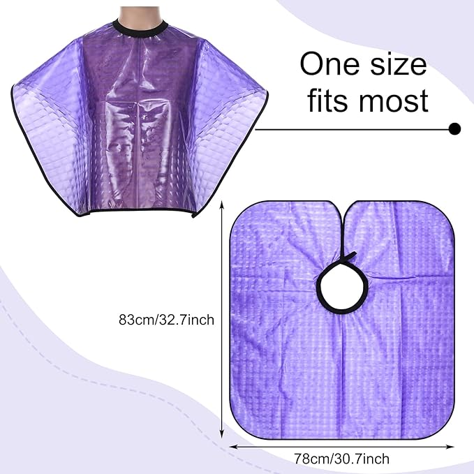 Zhanmai 4 Pieces Hair Color Shampoo Cape for Salons Waterproof Hair Washing Capes Makeup Beauty Salon Apron for Barber (Purple)