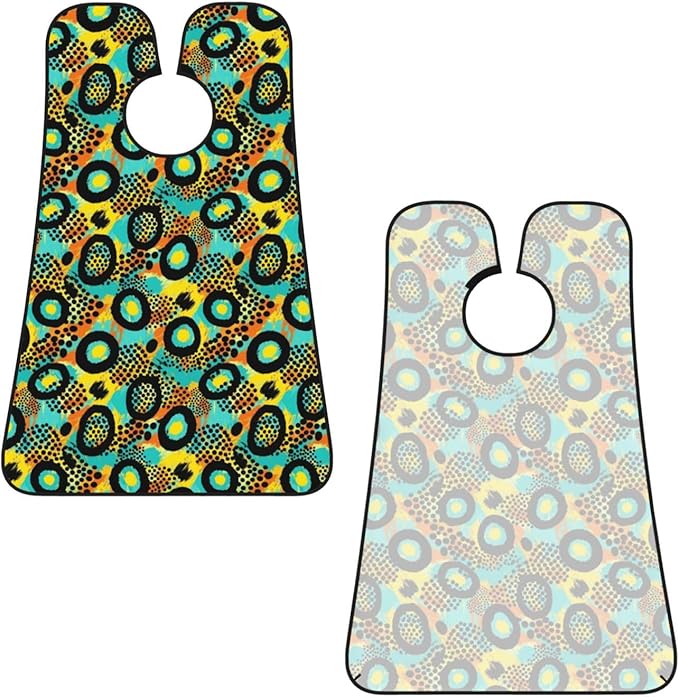 Waterproof Grooming Apron, Non-Stick Beard Bib with Suction Cups, for Turquoise Green Yellow Cheetah Leopard Print