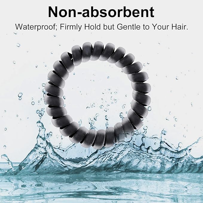 JessLab Spiral Hair Ties for Women, 10-Pack Traceless No-Damage Ponytail Holders, Coils Hair Bands for Girls, Assorted Colors