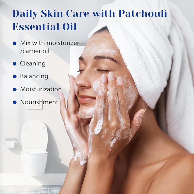HIQILI Patchouli Essential Oil,100% Pure & Natural for Homemade Perfume, Sooth Skin, Nourish Hair at Home with Diffuser, Gift for Hippie Friend -100ML
