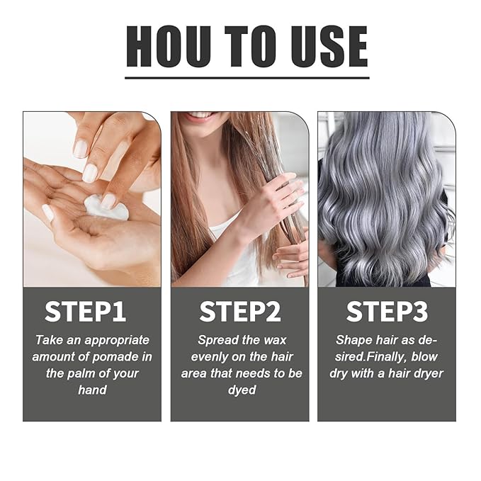 Hair Color Wax - 30ml Temporary Washable Hair Dye, Style and Color Easily for Women Men Teens and Kids, Styling Cream for Parties Cosplay Halloween, Vibrant Fun Colors Easy to Apply Wash