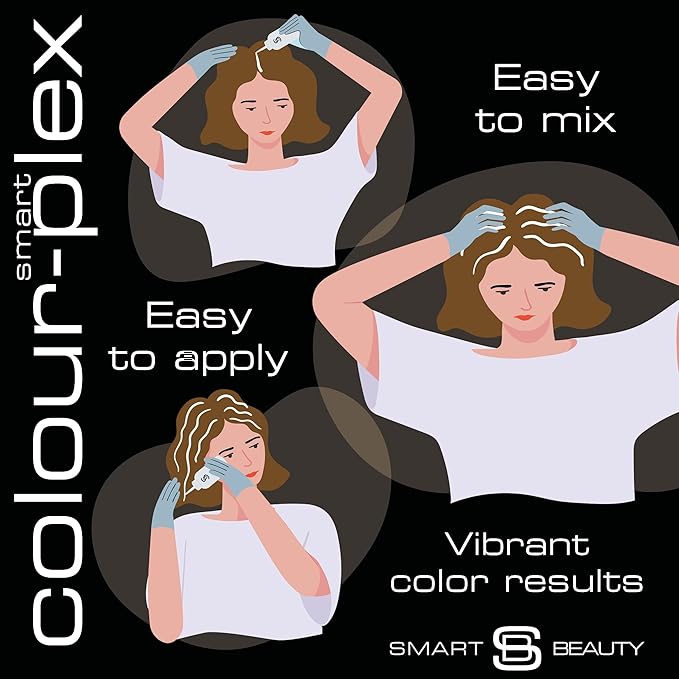 Pure Black Hair Dye Permanent with Anti-Breakage Plex Hair Care, Vegan Hair Dye & Cruelty-Free, 100% Gray Coverage, Natural Black Hair Color, For All Hair Types. Smart Beauty