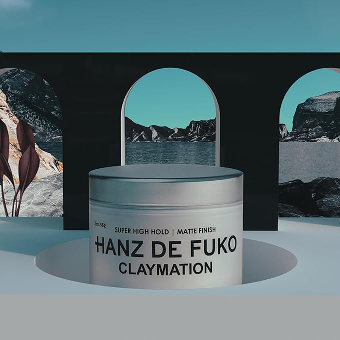 Hanz de Fuko Claymation – Premium Men’s Hair Styling Clay for a Super High Hold, Matte Finish – Clay & Wax Hybrid, Ideal Texture Product for Straight, Wavy and Thick Hair Types – 2 oz, Travel Size