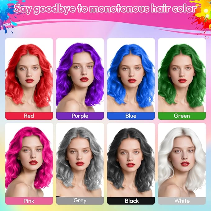 White Temporary Hair Color Spray for Kids & Women- Washable Root Touch Up Hair Dye, Non-Sticky Hair Wax for Christmas,Cosplay,Parties (120ML, White)