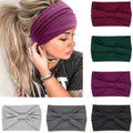 IVARYSS Wide Headbands for Women, Solid Knotted Head Wraps Turbans, Large African Style Head Bands Hair Accessories, 6 Pack