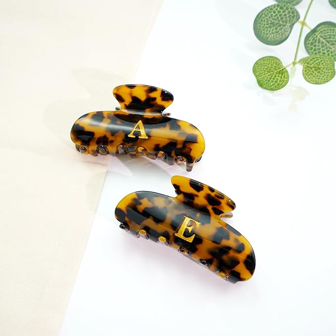 Initial Cute Hair Clips - Tortoise Shell Letter Elegant Hair Claw Clips, Fashion Glitter Claw Clips Durable Hair Clips, Wedding Gift, Bridesmaid Gifts, Birthday Gifts, Christmas Gift, Letter K