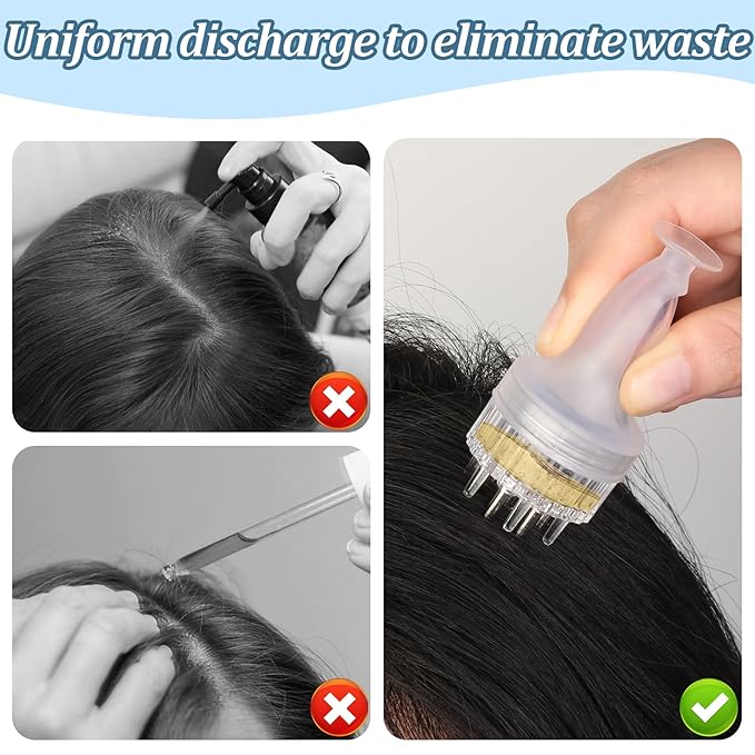 Hair Oil Applicator for Scalp,Minoxidil Applicator, Hair Bottle Applicator,Scalp Applicator Comb Applicator and Massager in One,Transparent Comb Brush Tool, Suitable for Men and Women