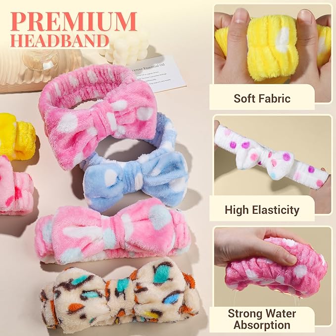 Teenitor Spa Headband, 9 Pcs Skincare Headband For Washing Face, Makeup Headbands For Women, Spa Headbands For Women Girls