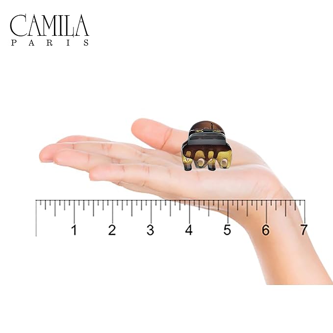 Camila Paris NV36 French Hair Clip for Women, Set of 2 Small Tortoise Girls Hair Claw Clips Fashion Durable Hair Accessories for Women, Luxury Ladies Strong Hold No Slip Grip Clamp, Made in France