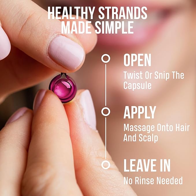 SAVION Rosemary Oil Hair Treatment Capsules - No Rinse Styling Hair Serum Capsules with Castor, Argan, Jojoba, Coconut, Tea Tree, Batana Oil - Hair Strengthening Serum for All Hair Types - 40 Capsules