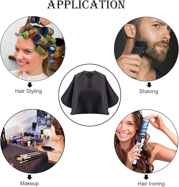 Noverlife Makeup Cape Shortie Makeover Bib Beauty Salon Smock for Clients Comb-out Beard Shaving Hairdressing Shampoo Cape