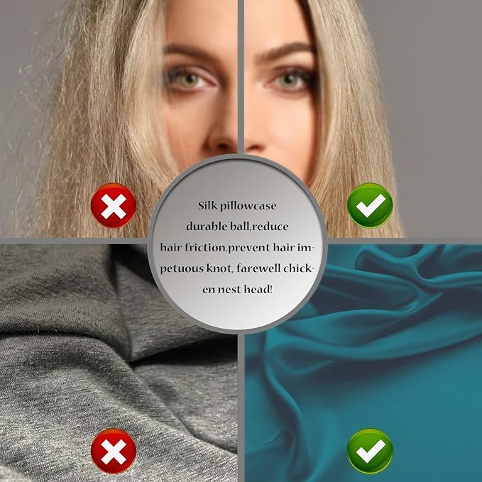Silk Pillow Cases 2 Pack Soft Breathable and Sliky King Size Pillow Cases Set of 2,Natural Mulberry Satin Silk Pillowcase with Hidden Zipper for Hair and Skin (Teal,20"X 36",2pcs)