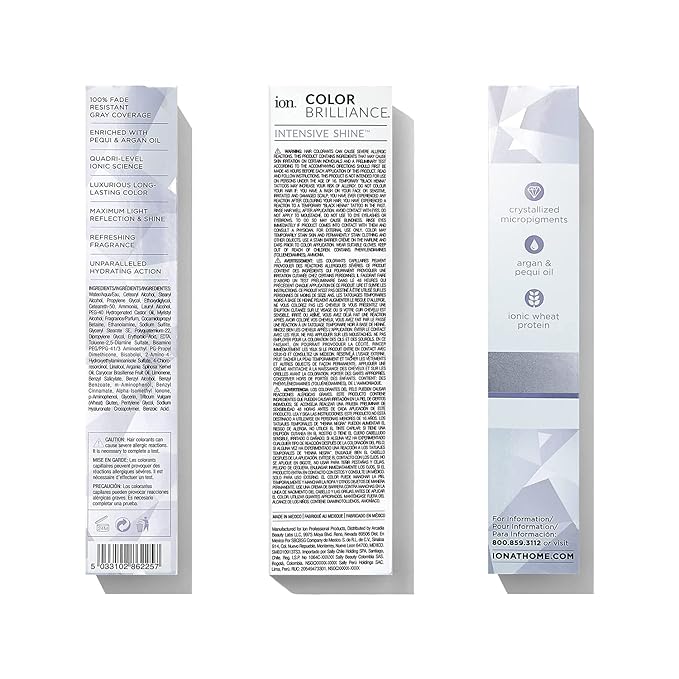 ion Permanent Creme Hair Color 7SPHM Silver Pearl, Vegan, Cruelty Free, PPD Free, 100% Gray Coverage, LongLasting, FadeResistant Color, 2.05 oz
