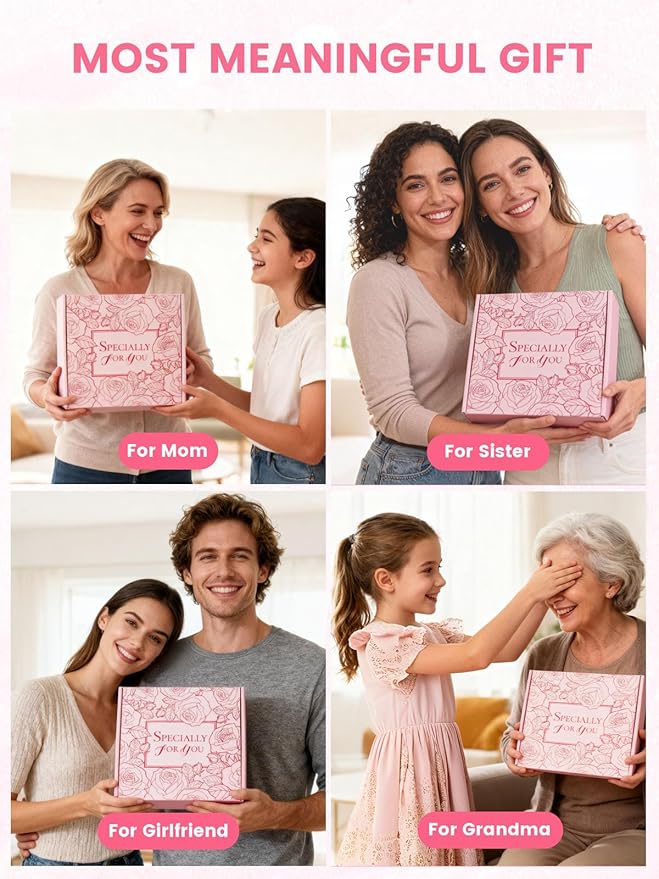 16Pcs Rose Spa Kit - Relaxing Bath & Body Care Gift Set with Bath Bombs & Lotions for Women. The Perfect Mother's Day Birthday Christmas or Thank You Gift for Mom Wife Friend Relaxing Home Spa Set