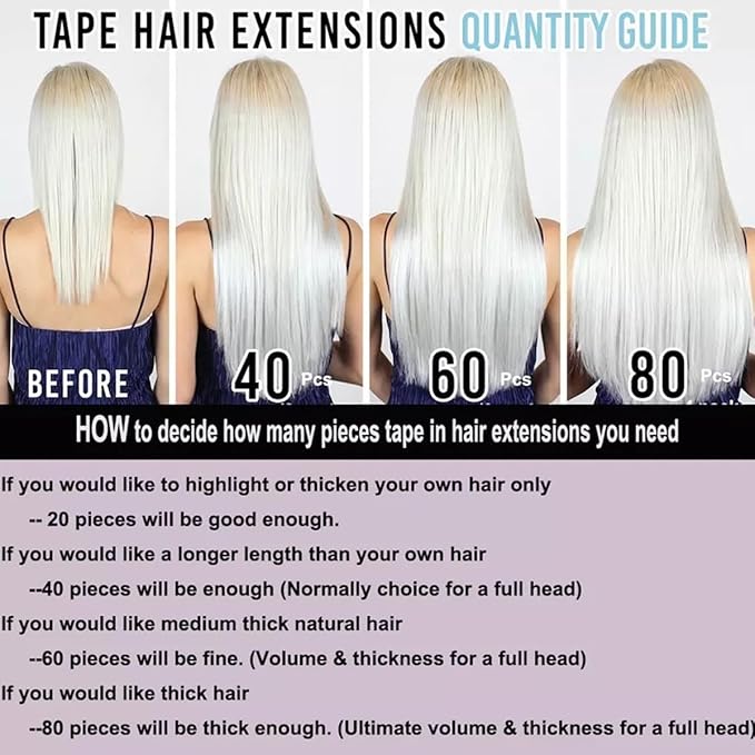 Lacer Tape in Hair Extensions Human Hair, 20pcs 30g 12 Inch Darkest Brown to Platinum Blonde Hair Extensions Tape in Straight Human Hair Tape in Extensions Skin Weft Double Sided