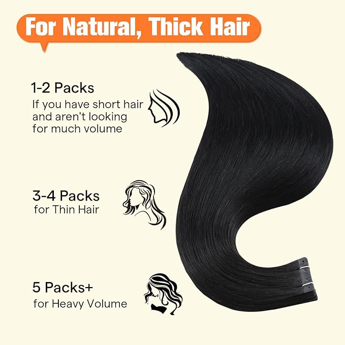 Full Shine Invisible Tape in Hair Extensions Human Hair Holed Tape in Extensions Color 1 Black 18Inch 20PCS Black Tape in Extensions Real Human Hair 50G Straight Seamless Glueless Soft Remy