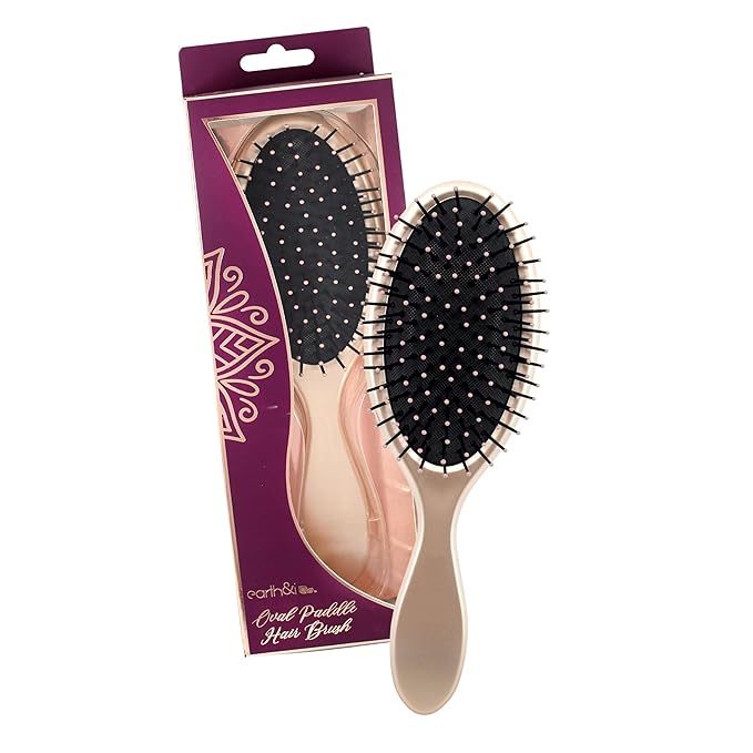 Earth & I Rosegold Hair Brushes for Women, Pink Hairbrush, Rose Gold Women Hair Brush, Kids Hairbrush, Brushes and Combs, Detangling and Styling (Oval)