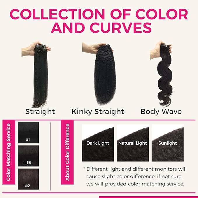 Lashey Clip in Hair Extensions Real Human Hair, Kinky Straight 14 Inch 7pcs 120g #1B Natural Black Remy Human Hair Extensions Natural Thick Clip in Hair Extensions for Black Women