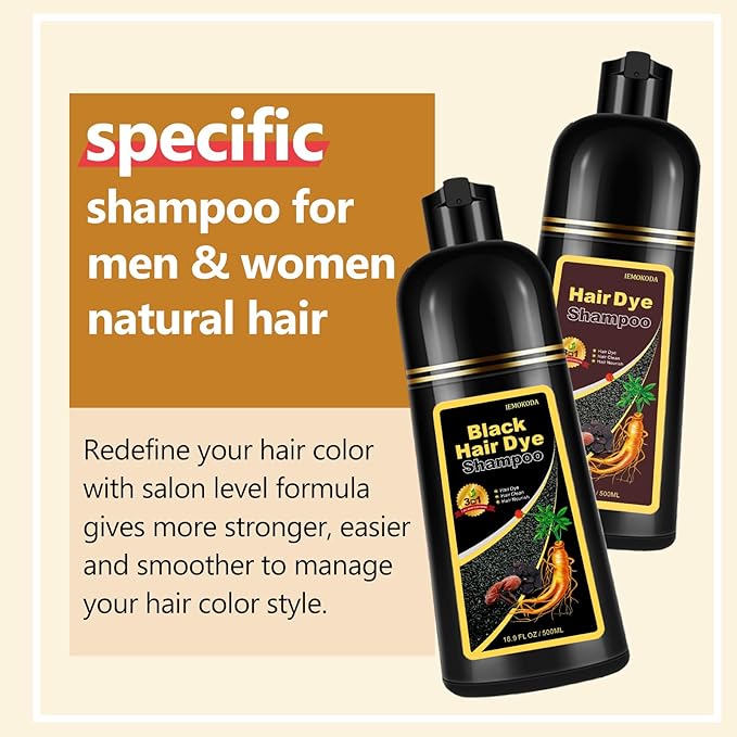 Instant Chestnut Brown Hair Dye Shampoo for Gray Hair 3 in 1, Natural Hair Color Shampoo for Women Men, Brown Hair Dye, Long- Lasting Hair Dye 16.9 Fl Oz (Chestnut brown)