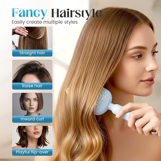 2026 New Retractable Cushion Massage Comb, Upgraded Air Cushion Scalp Comb for Women and Men, Anti-Static Hair Brush for Massage Heads and Suitable for All Hair Types (Blue)