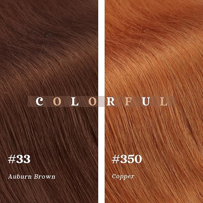 Ve Sunny Clip in Hair Extensions Real Human Hair, Clip on Extensions Human Hair, Short Straight Hair Extensions Clip ins Auburn for Party Add Volume Bold Color, 5pcs 80g 12inch