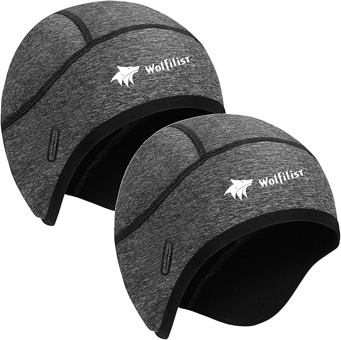 Skull Cap Helmet Liner for Men Women Hard Hat Liner Winter Cycling Cap Under Helmet Thermal Fleece Beanie