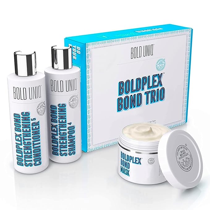 Boldplex 3, 4 & 5 Bond Restore Treatment, Shampoo & Conditioner Trio Gift Set - Hydrating Protein Formula, Strengthens Dry & Damaged Hair, Repairs Breakages & Split Ends. Vegan & Cruelty Free.
