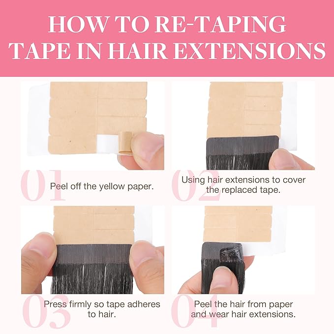 GOO GOO Tape in Hair Extensions Human Hair, 1B Natural black, 10inch 60g 40pcs, Skin Weft Seamless Invisible, Silky Straight with Thick Ends, Remy Human Hair