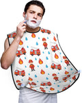 Beard Trimming Hair Catcher, Cartoon Fireman Red Fire Truck Shave Bib, Non-Stick Bib Apron Waterproof, Shaving Tool for Men for Husband Father’s Day