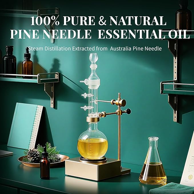 SU JUABA 4 Fl Oz Pine Needle Essential Oil, 100% Natural Aromatherapy Oil for Diffuser, Skin, Hair, Candle & Soap Making - 118ML