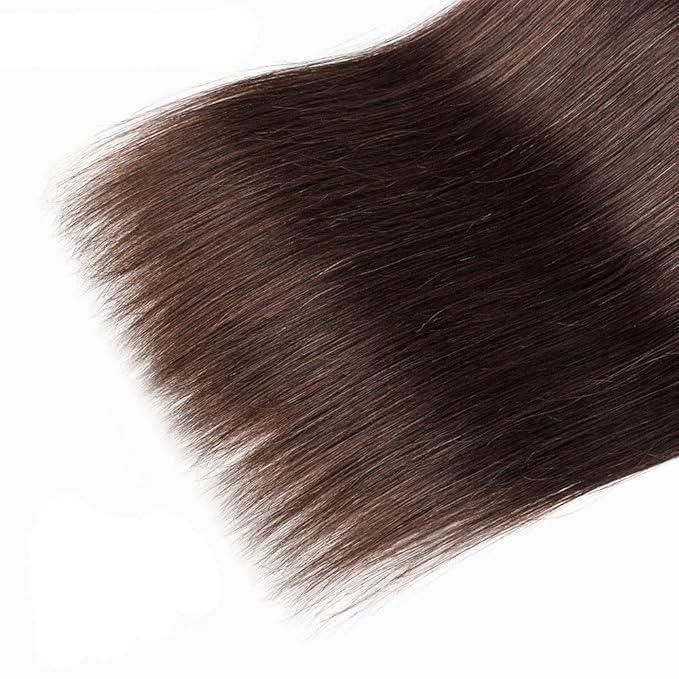 Brown Bundles Human Hair Color 4 Straight Bundles 18 20 22 Inch Niegmeag Brazilian Virgin Soft and Silky Remy Hair Extensions Chocolate Brown Straight Human Hair Bundle 150g
